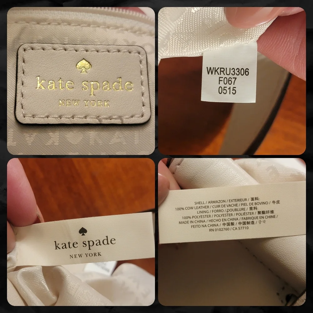 Kate Spade WKRU3306 Royal Place Cherise White Leather Satchel Top Handle Bag